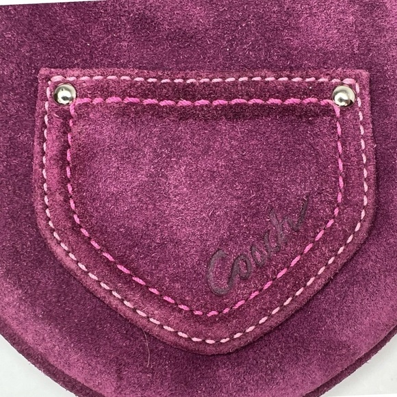 Coach Ombre Heart Leather and Suede Keychain Key Chain Charm Fob & Coin Bag Set - Picture 12 of 14